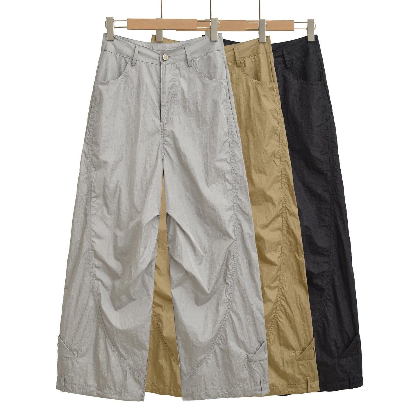Splicing loose wide leg straight leg pants for women's quick drying jazz dance casual pants